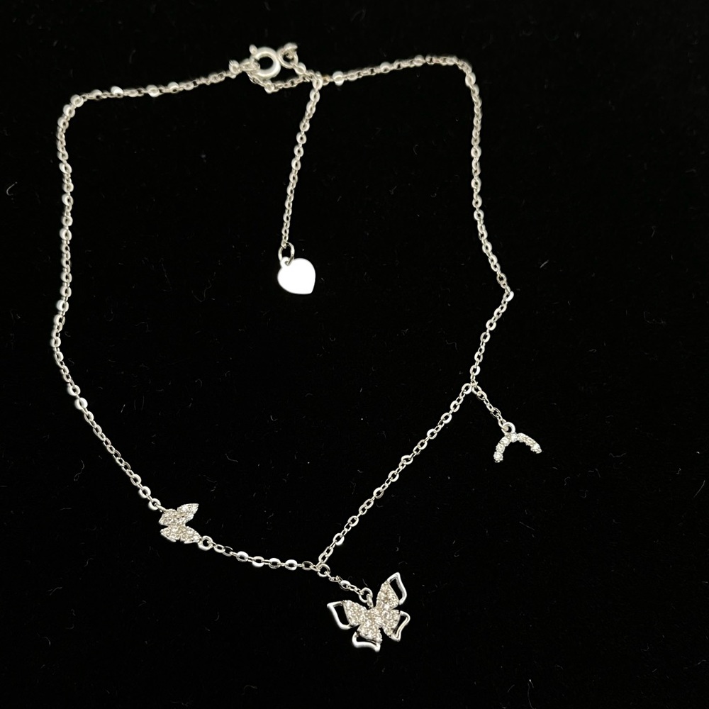 925 Silver Anklets with cubic Zirconia